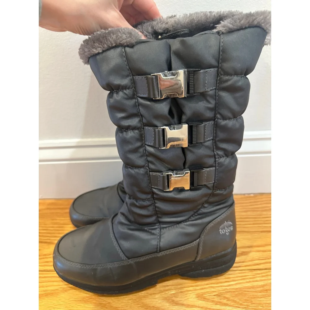 Women's Totes Bryce Gray Snow & Rain Boots, Size 9